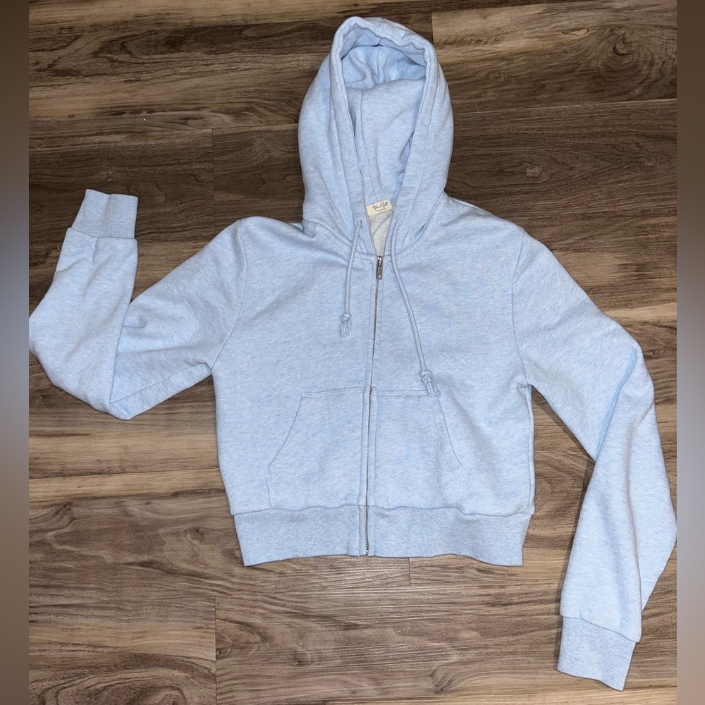 Light Blue Cropped Hoodie